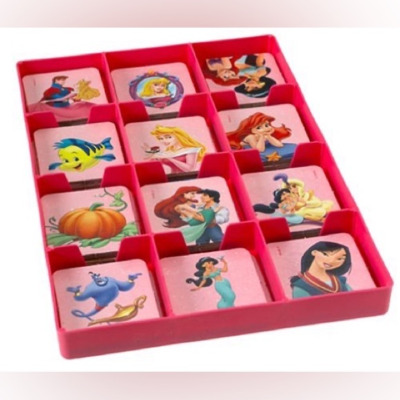 Hasbro Disney Princess Memory Matching Game 72 Princess Cards w/ Holding Tray - Picture 9 of 9